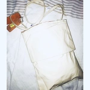 Cream Handmade Leather Satchel